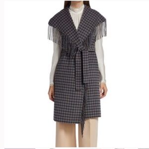 Elie Tahari Blue and Black Plaid Vest
